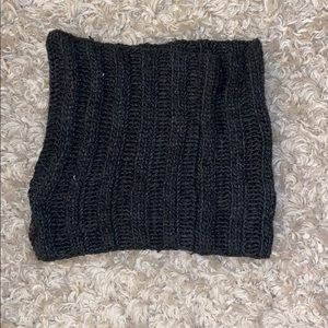Grey knit circle scarf